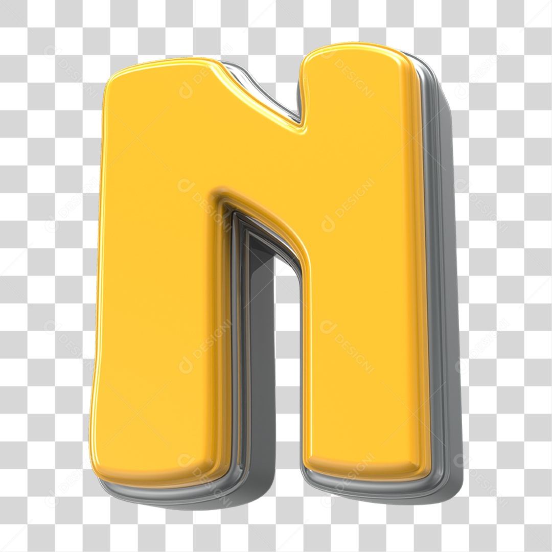 Elemento 3D Alfabeto Letra N PNG Transparente