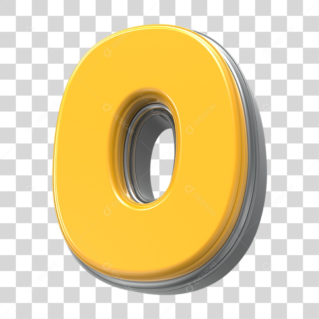 Elemento 3D Alfabeto Letra O PNG Transparente