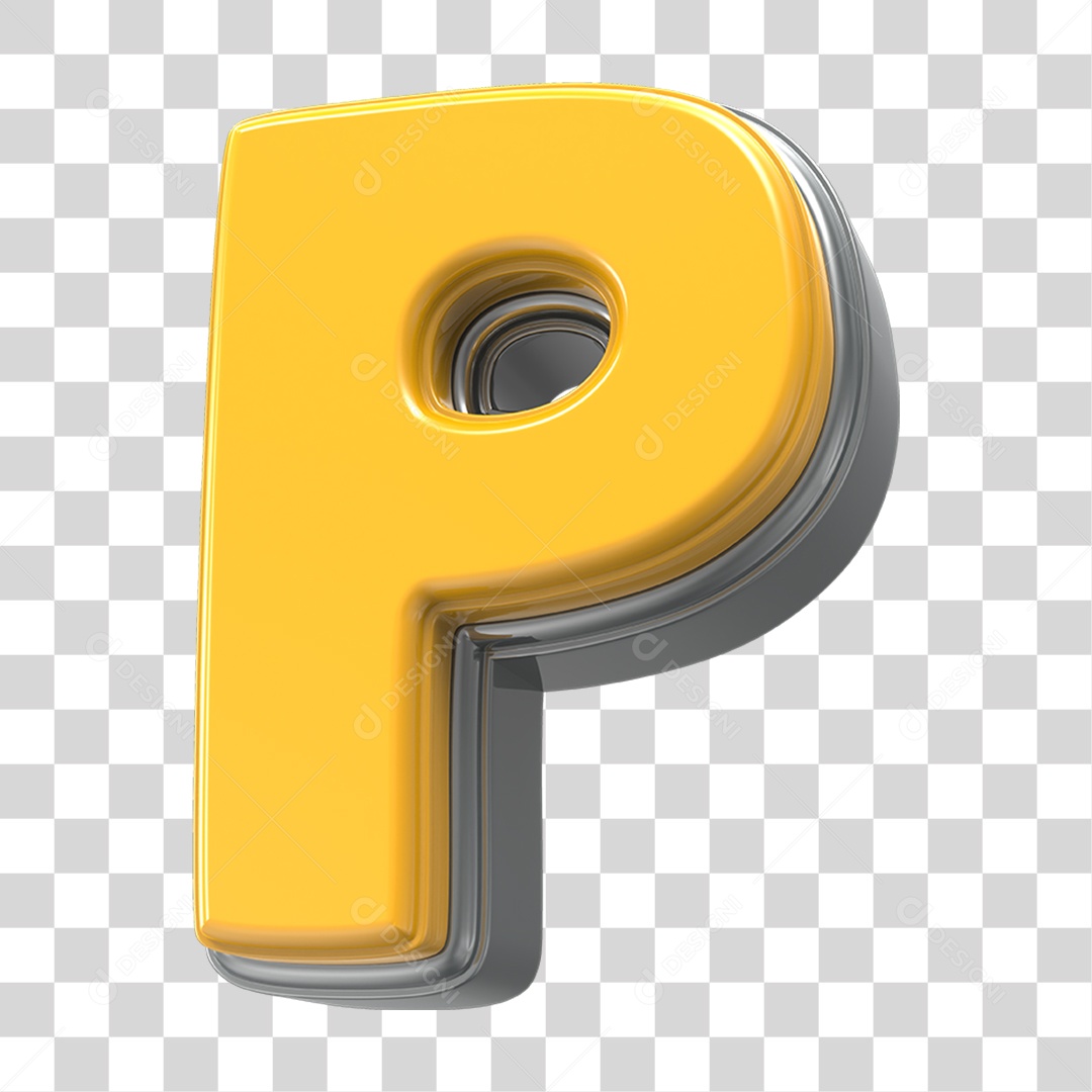 Elemento 3D Alfabeto Letra P PNG Transparente