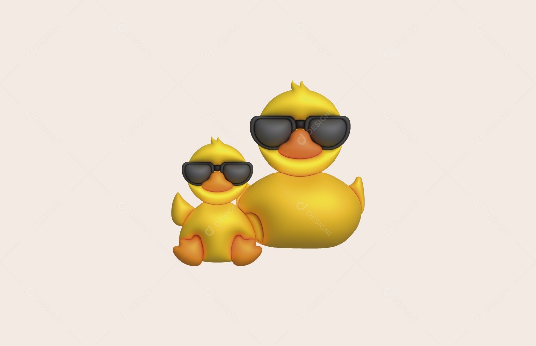 Pintinho de Banho Ilustração 3D Vetor EPS