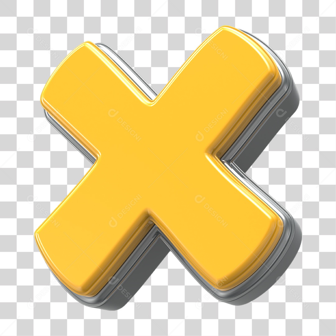 Elemento 3D Alfabeto Letra X PNG Transparente