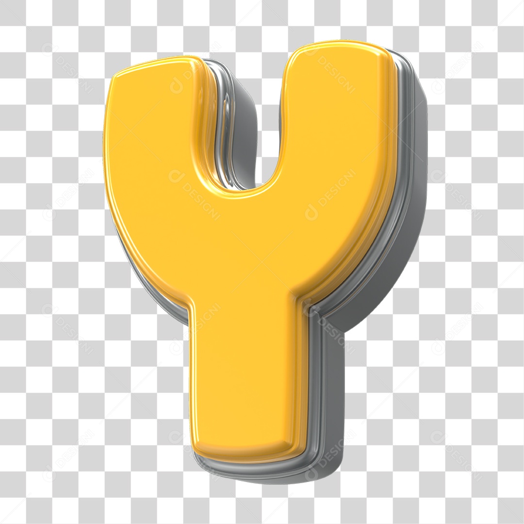 Elemento 3D Alfabeto Letra Y PNG Transparente