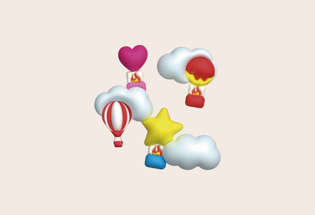 Balão Ilustração 3D Vetor EPS