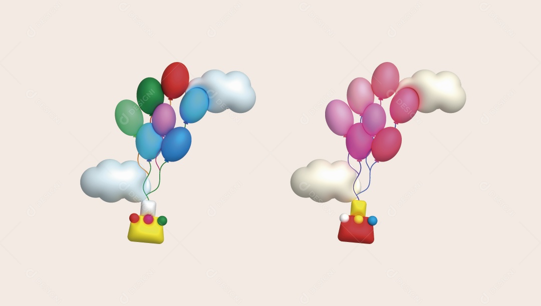 Balão Ilustração 3D Vetor EPS