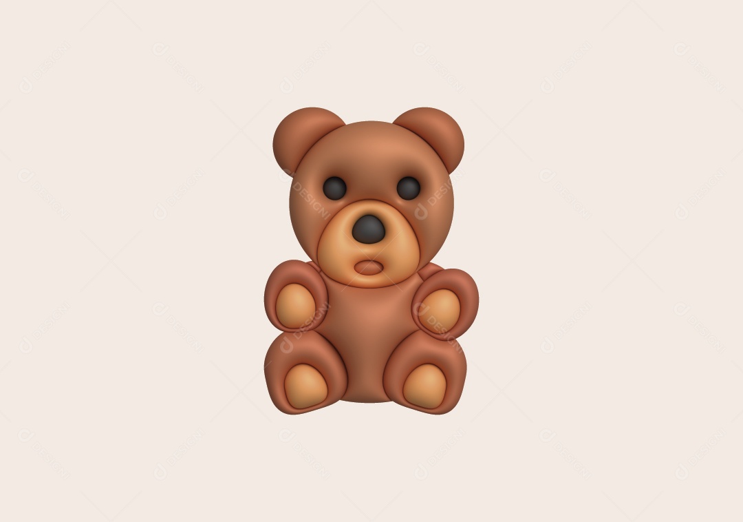 Urso de Brinquedo Ilustração 3D Vetor EPS
