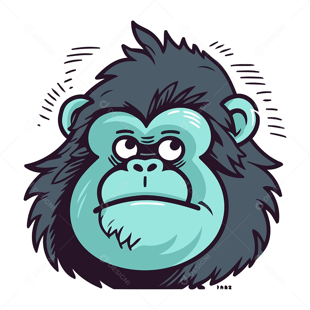 Gorila de Desenho Animado Ilustração Vetor EPS