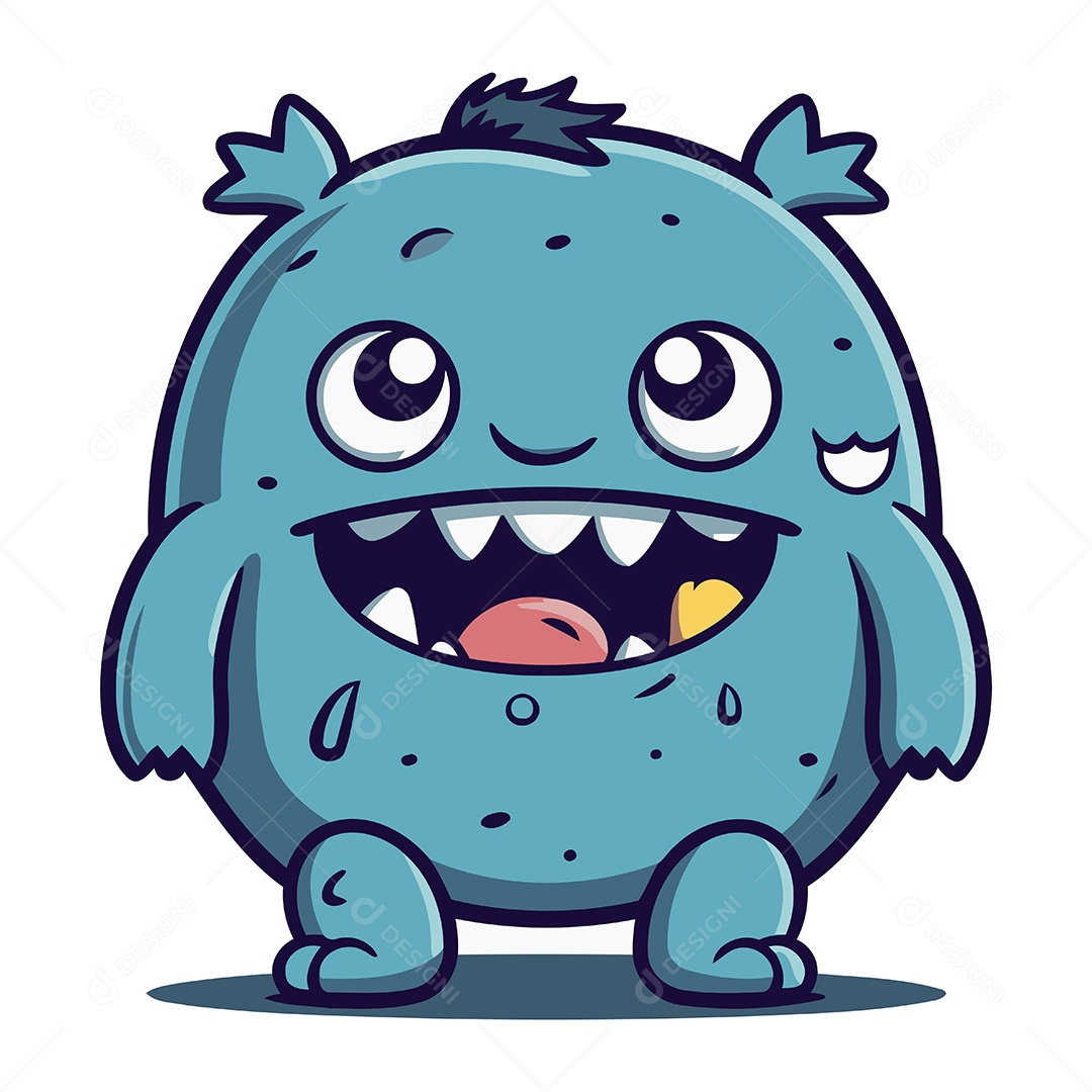 Monstro de Desenho Animado Ilustração Vetor EPS