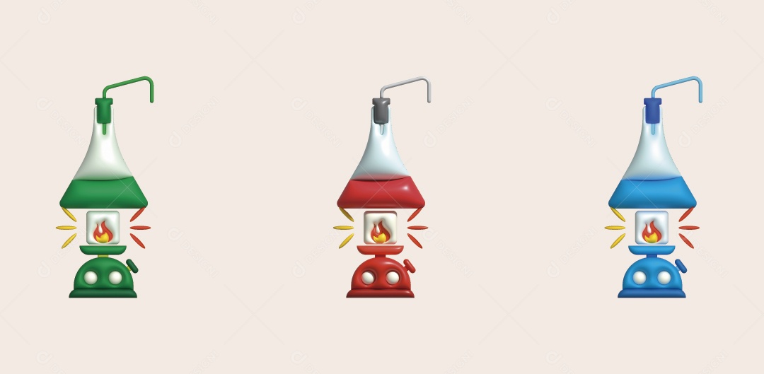 Frasco Químico Ilustração 3D Vetor EPS