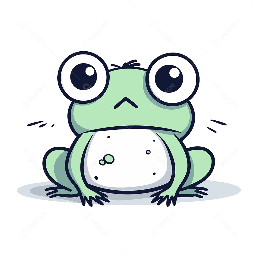 Sapo Fofo de Desenho Animado Ilustração Vetor EPS