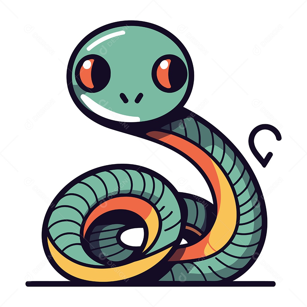 Cobra de Desenho Animado Ilustração Vetor EPS