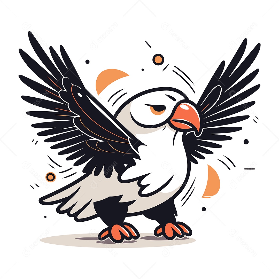 Águia de Desenho Animado Ilustração Vetor EPS