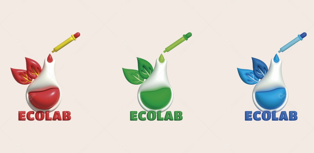 Frasco Químico Ilustração 3D Vetor EPS