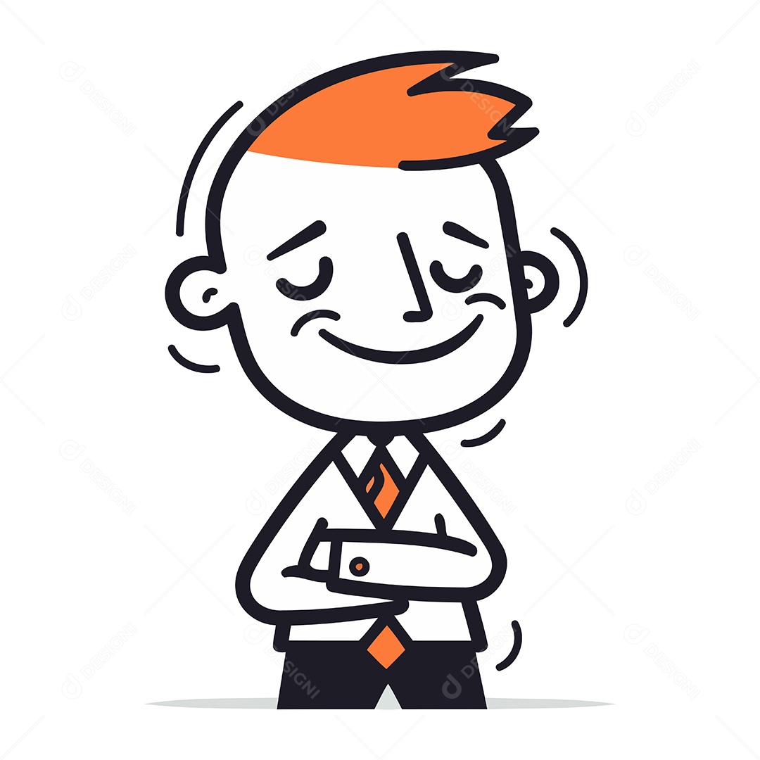 Empresário de Desenho Animado Ilustração Vetor EPS