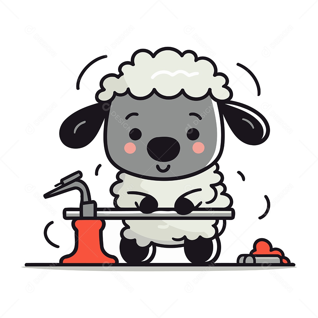 Ovelha de Desenho Animado Ilustração Vetor EPS