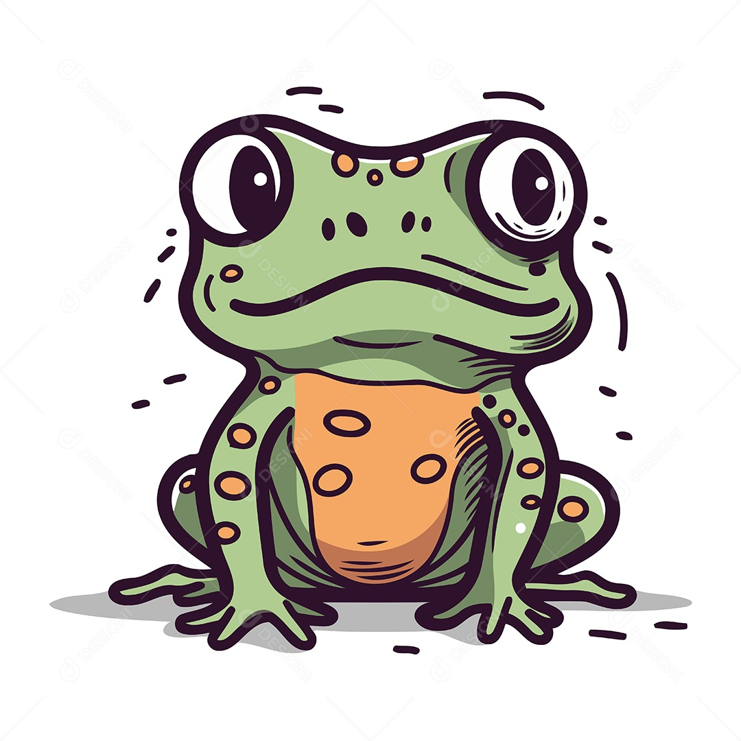 Sapo de Desenho Animado Ilustração Vetor EPS