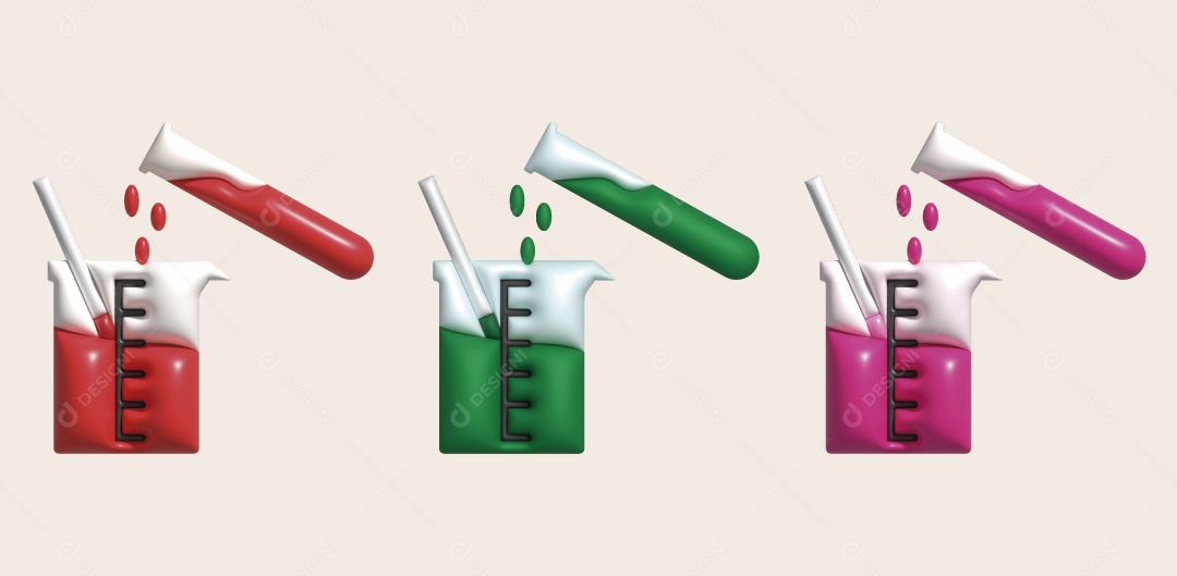 Frasco Químico Ilustração 3D Vetor EPS