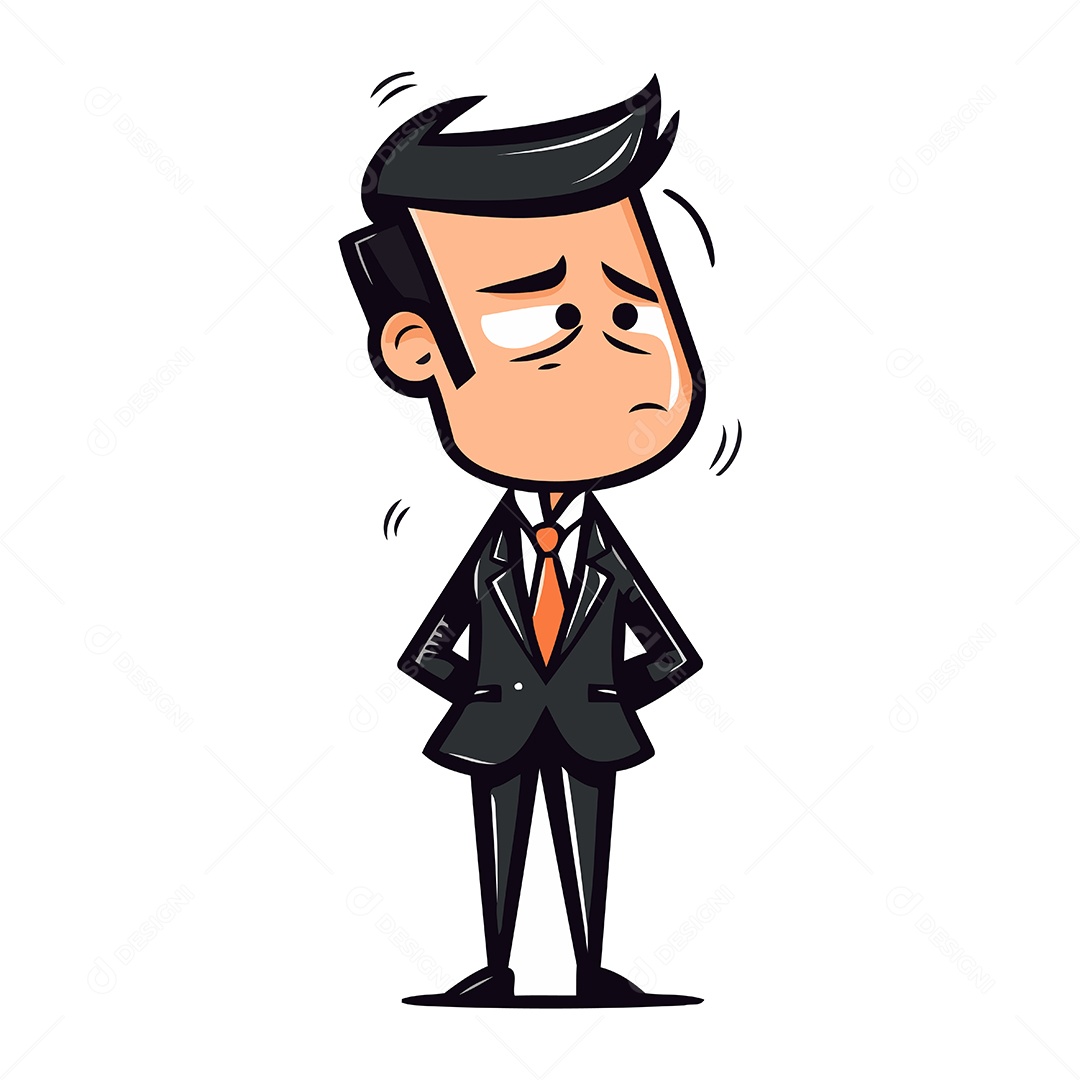 Empresário de Desenho Animado Ilustração Vetor EPS