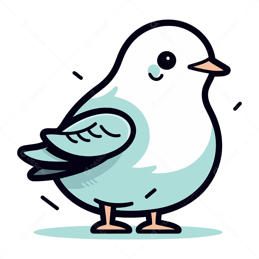 Pombo Fofo de Desenho Animado Ilustração Vetor EPS