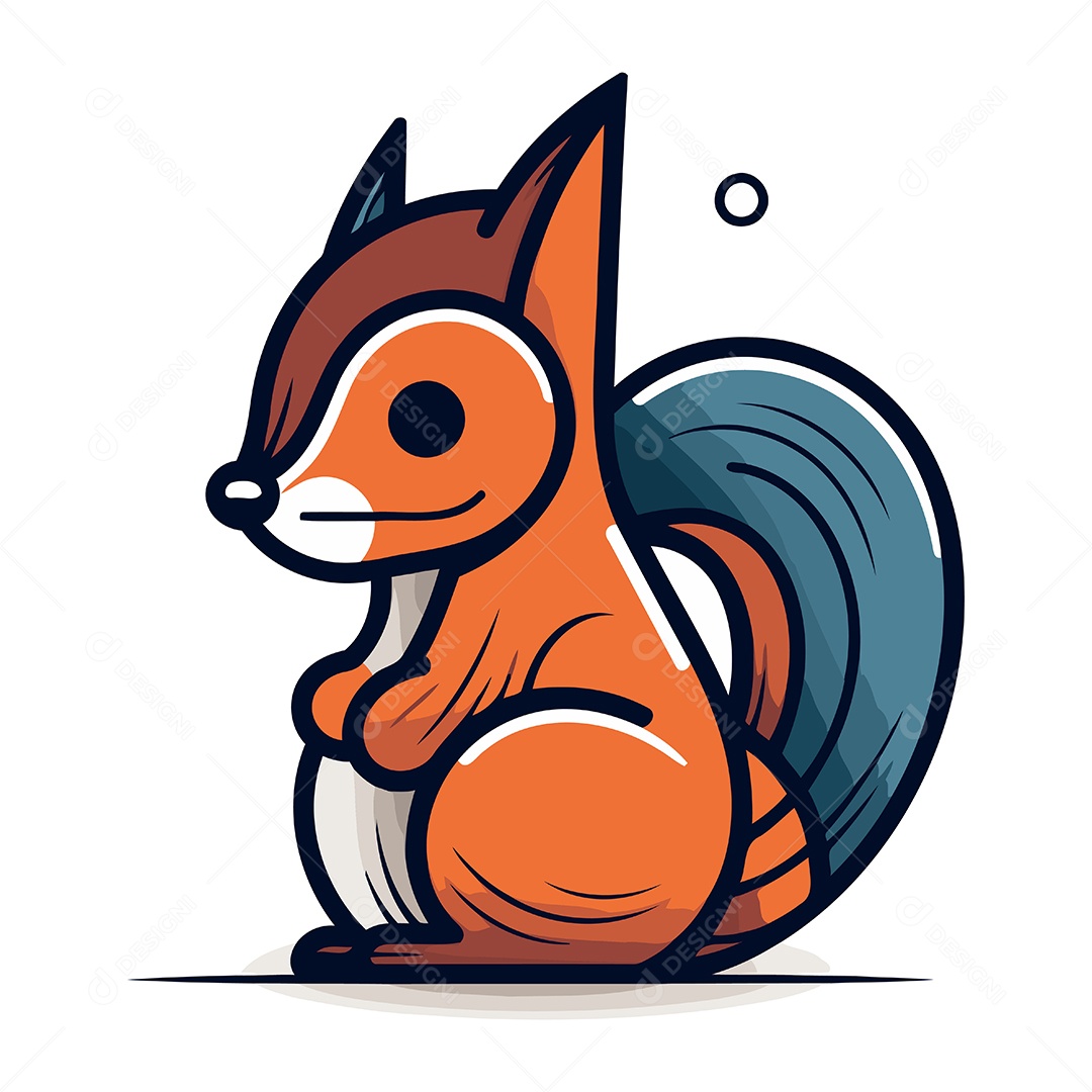 Esquilo de Desenho Animado Ilustração Vetor EPS