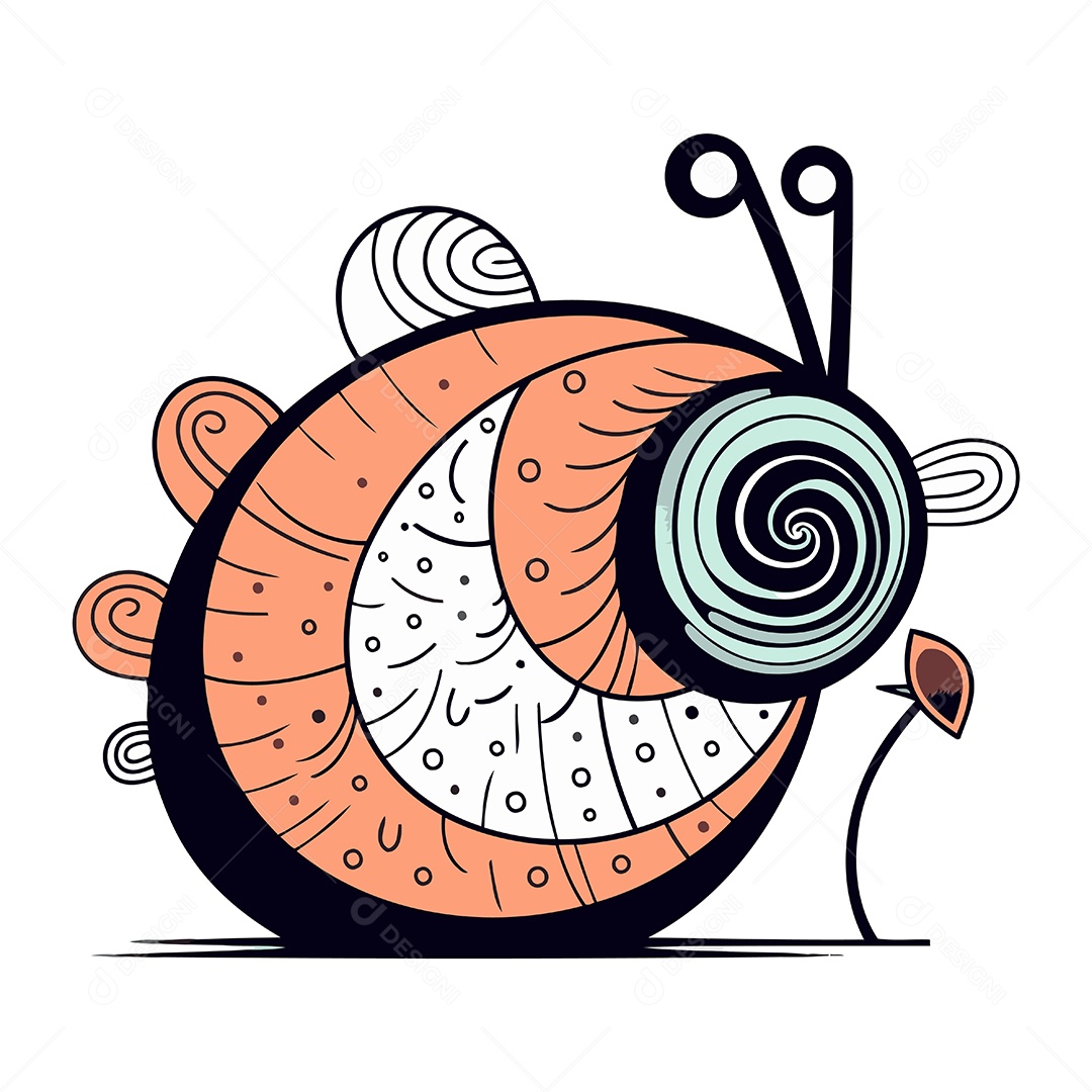 Caracol de Desenho Animado Ilustração Vetor EPS