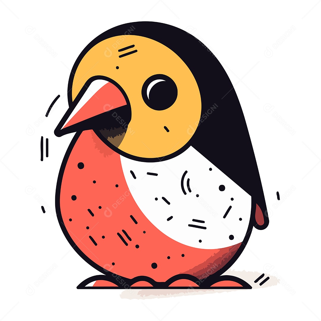 Pinguim de Desenho Animado Ilustração Vetor EPS