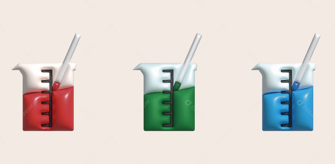 Frasco Químico Ilustração 3D Vetor EPS