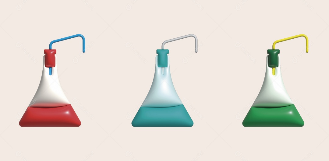 Frasco Químico Ilustração 3D Vetor EPS