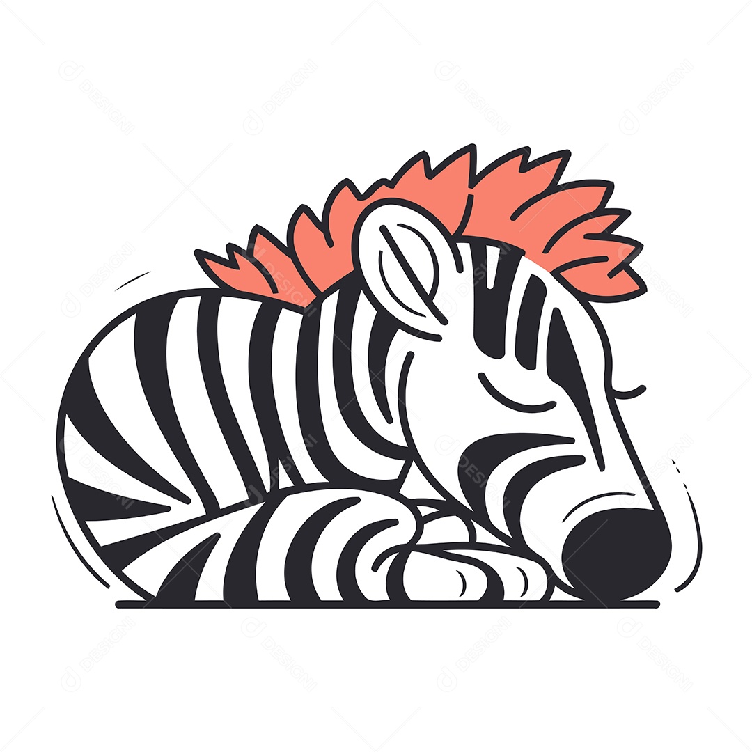 Zebra Fofa de Desenho Animado Ilustração Vetor EPS