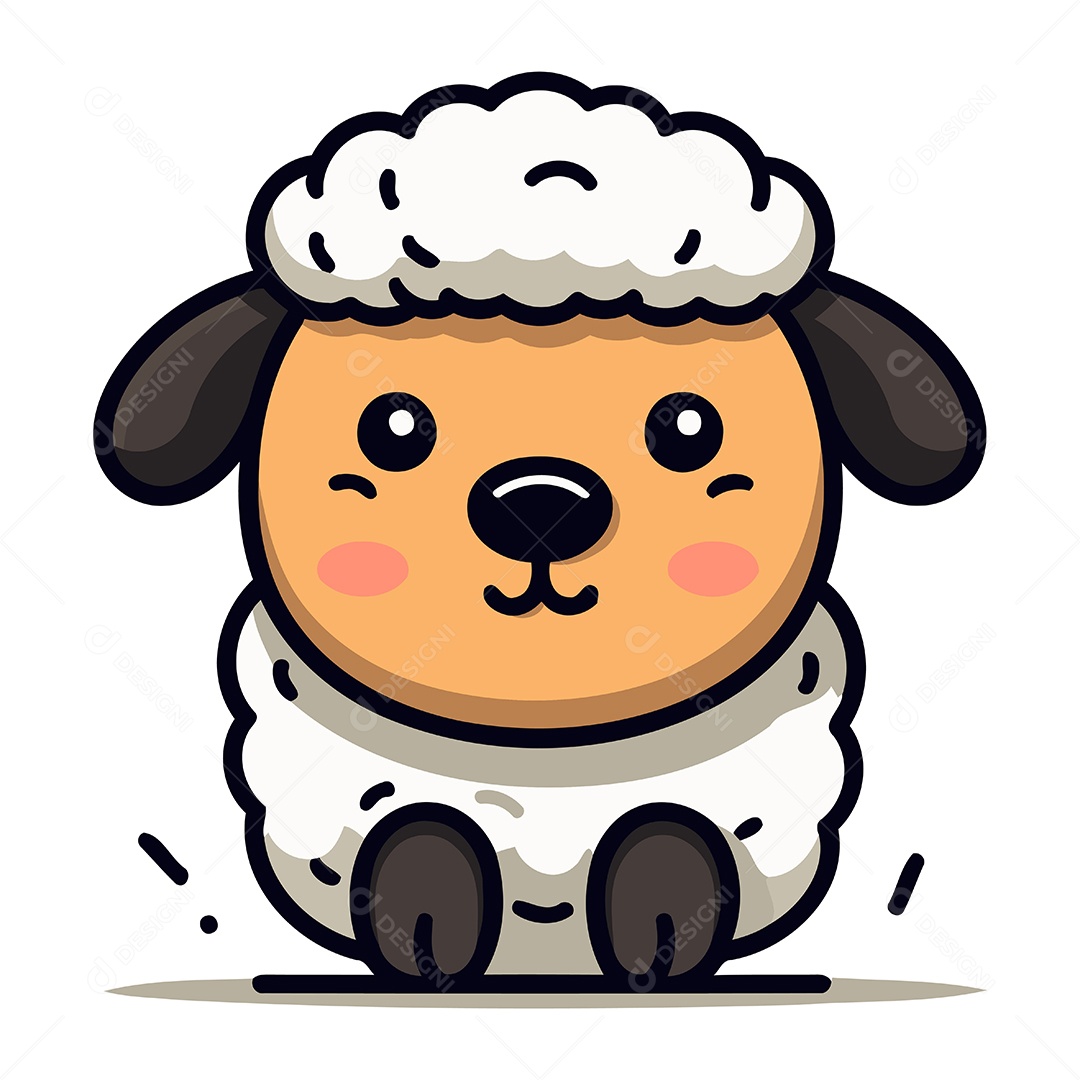 Ovelha Fofa de Desenho Animado Ilustração Vetor EPS