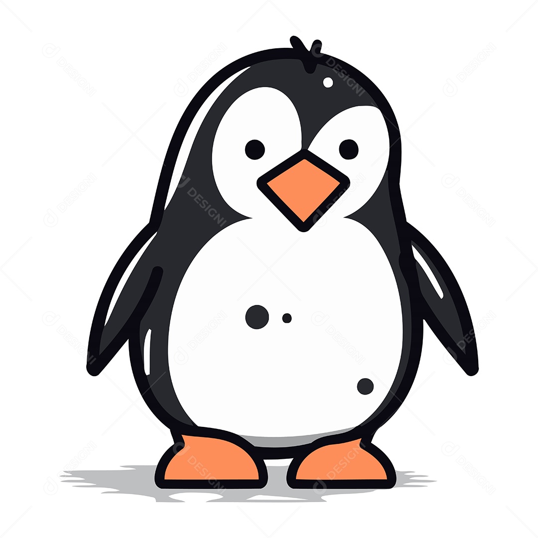 Pinguim de Desenho Animado Ilustração Vetor EPS
