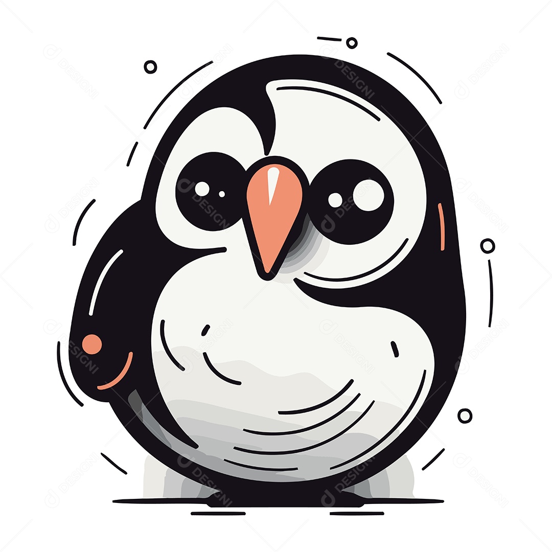 Pinguim de Desenho Animado Ilustração Vetor EPS