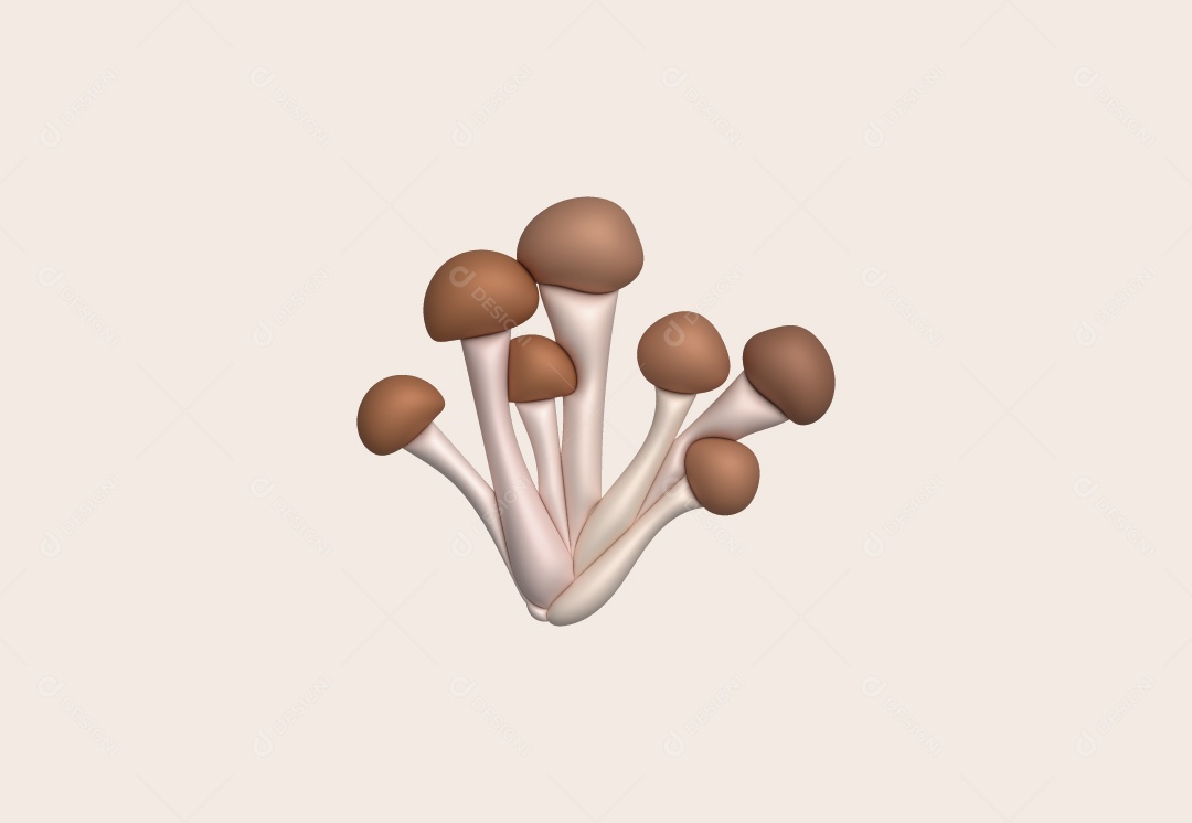 Cogumelo Ilustração 3D Vetor EPS