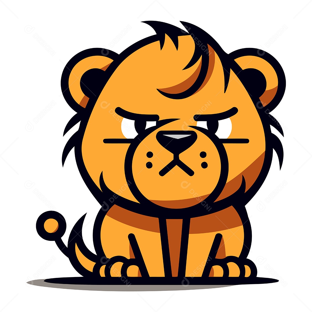 Leão de Desenho Animado Ilustração Vetor EPS