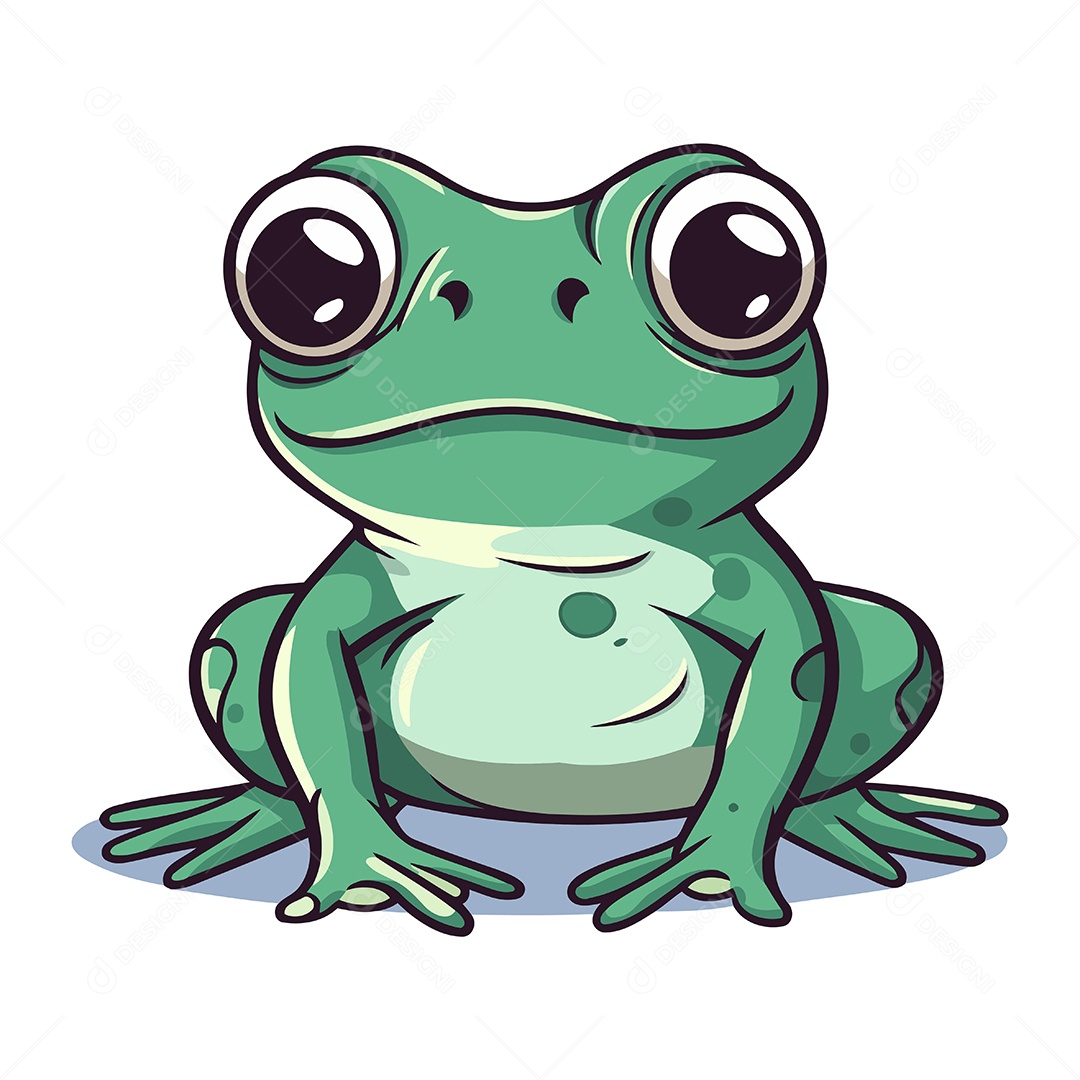 Sapo de Desenho Animado Ilustração Vetor EPS