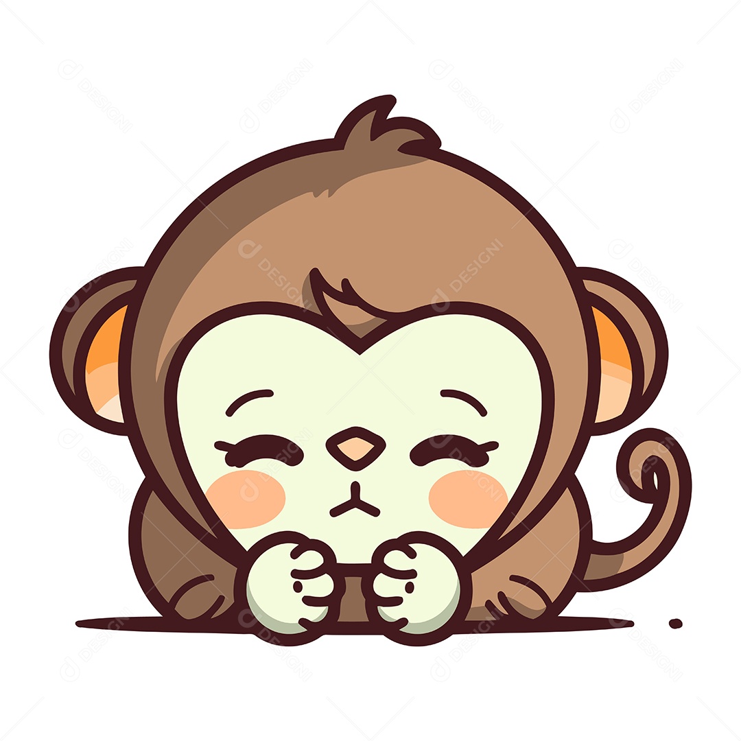 Macaco de Desenho Animado Ilustração Vetor EPS