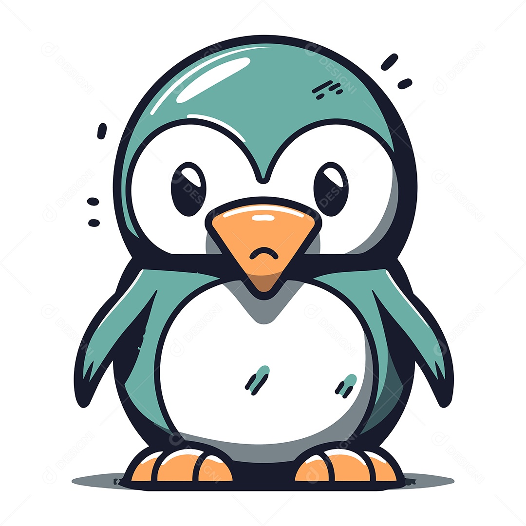 Pinguim de Desenho Animado Ilustração Vetor EPS