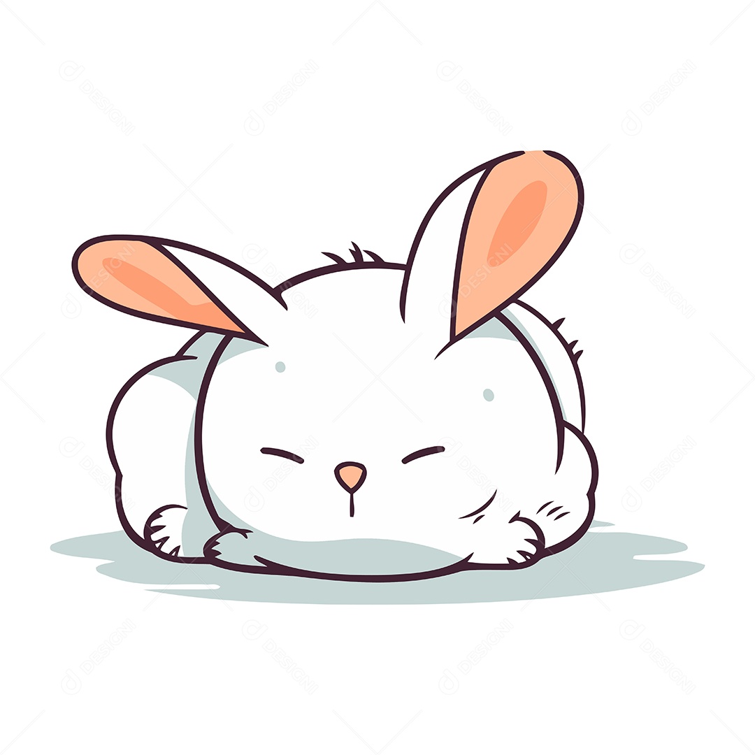 Coelhinho Fofo de Desenho Animado Ilustração Vetor EPS