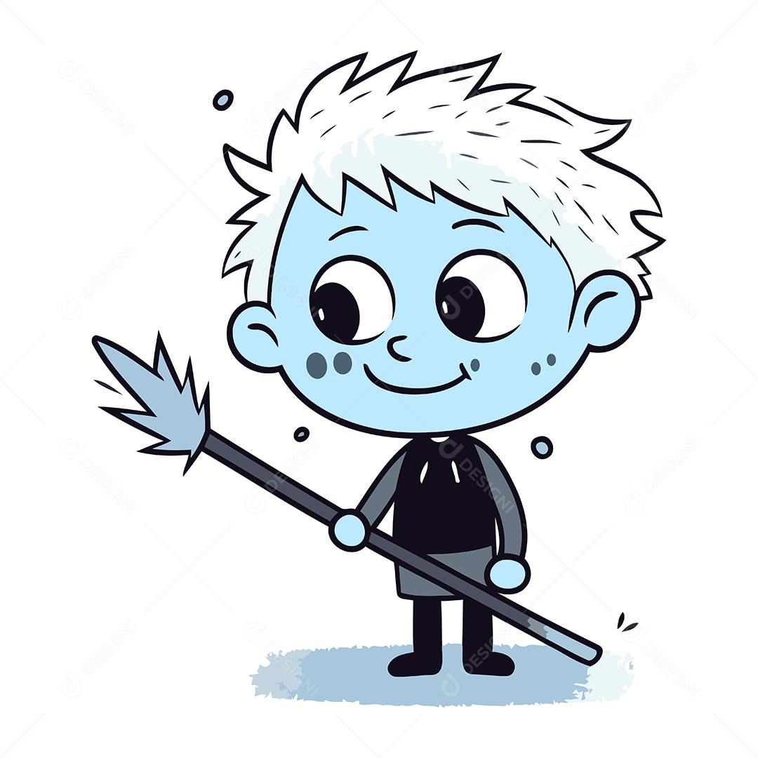 Menino Fofo de Desenho Animado Ilustração Vetor EPS