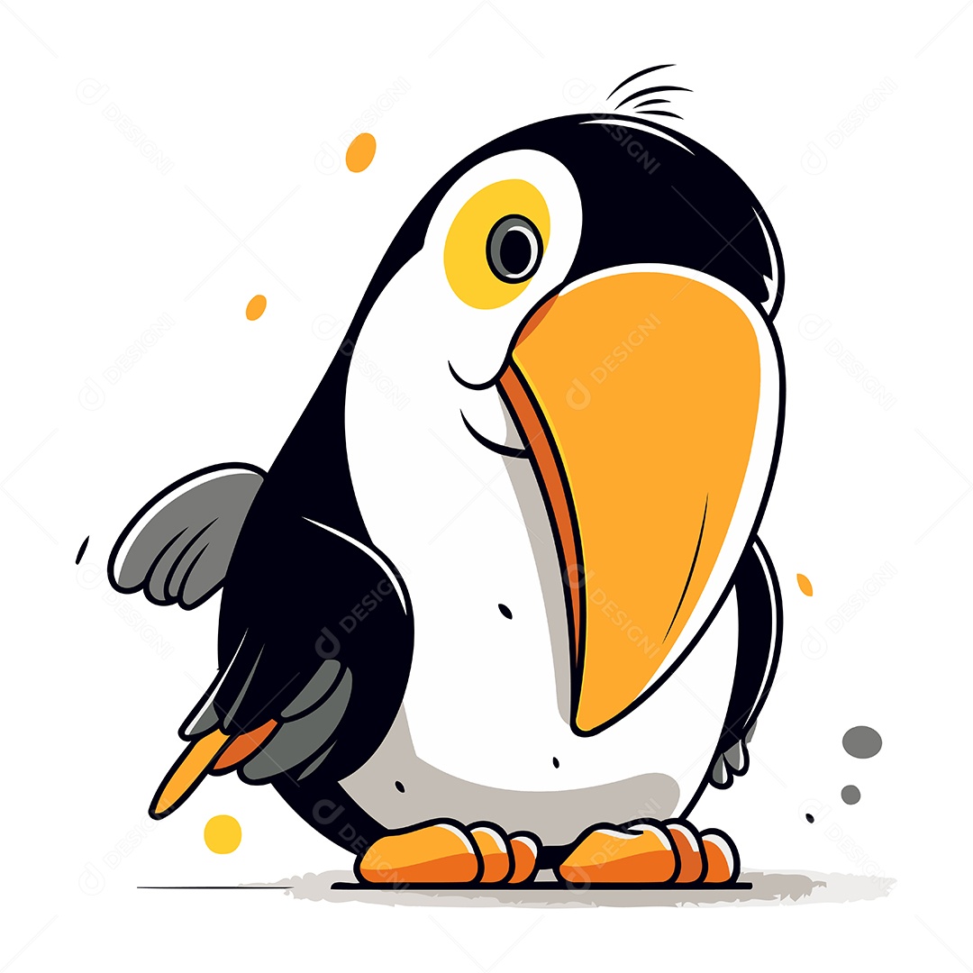 Tucano de Desenho Animado Ilustração Vetor EPS