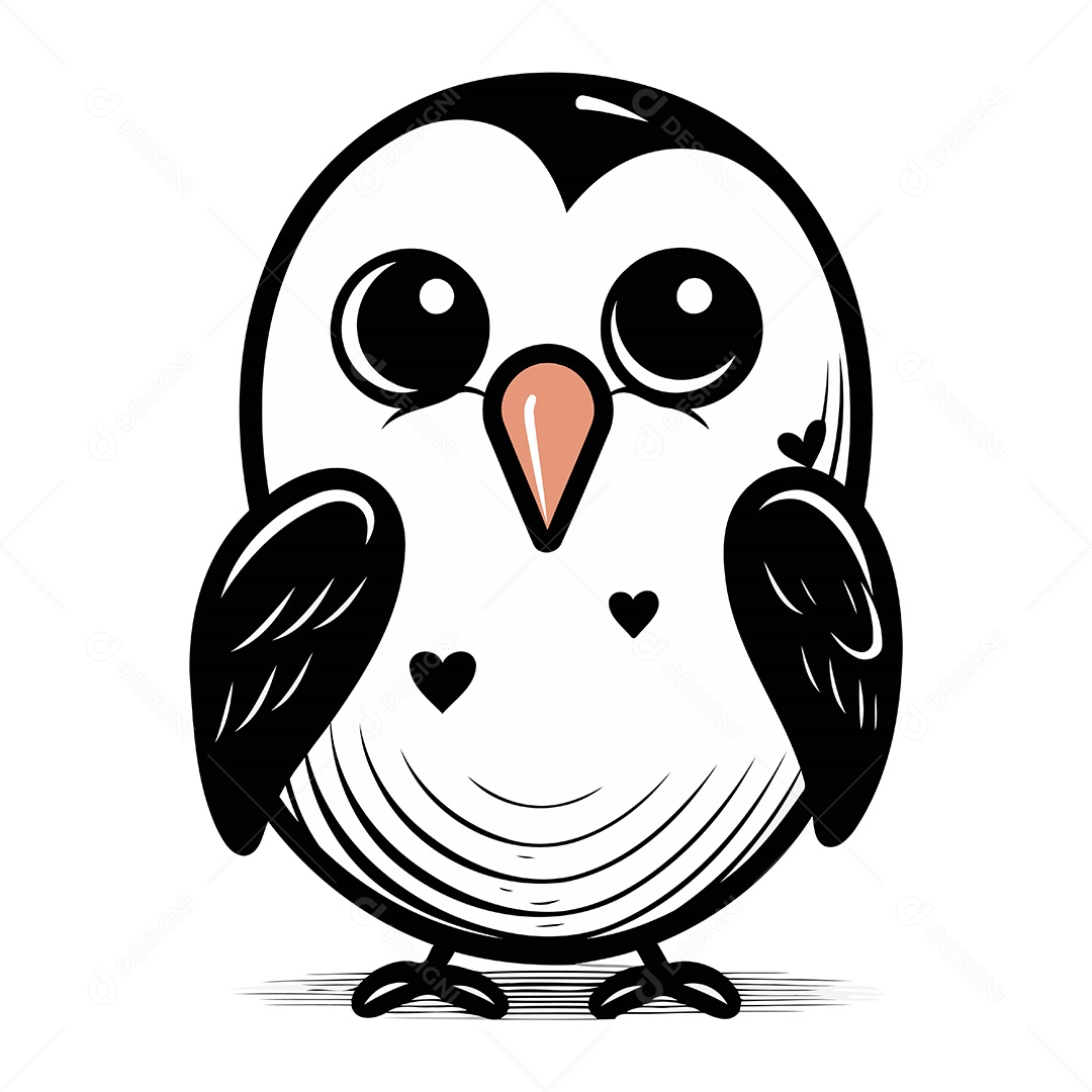 Pinguim de Desenho Animado Ilustração Vetor EPS