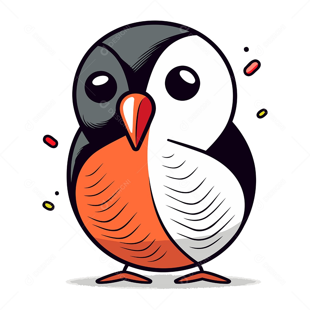 Pinguim de Desenho Animado Ilustração Vetor EPS