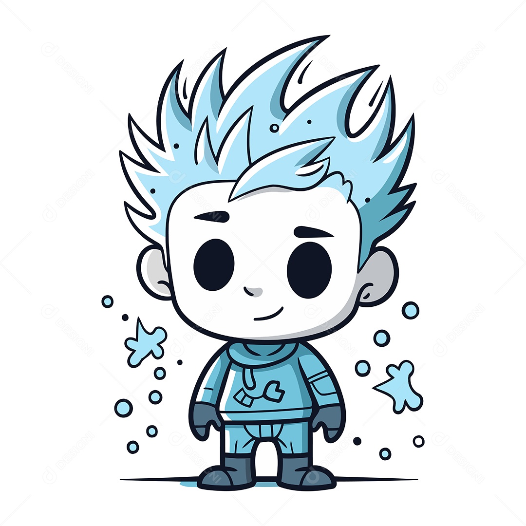 Menino Fofo de Desenho Animado Ilustração Vetor EPS