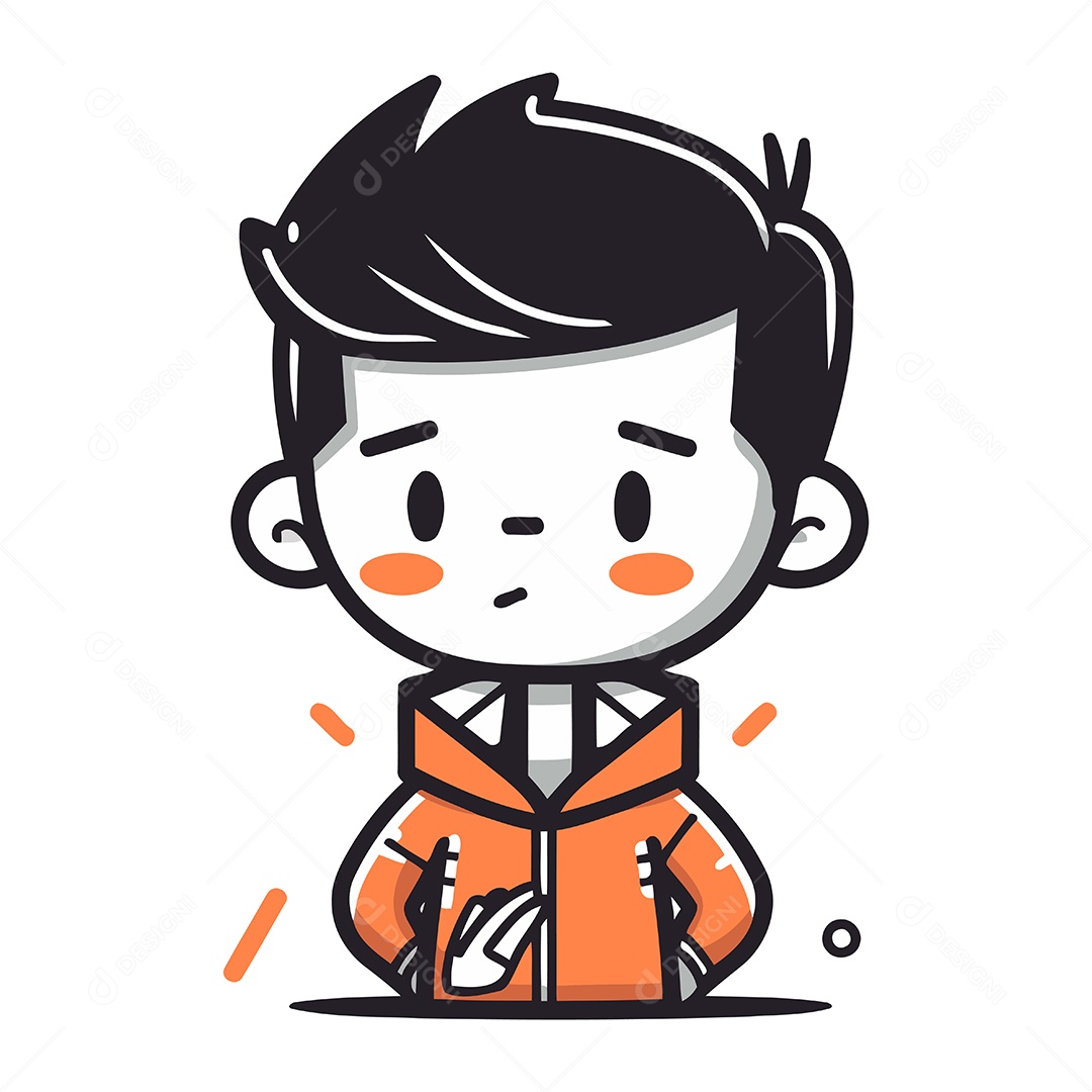 Menino de Desenho Animado Ilustração Vetor EPS