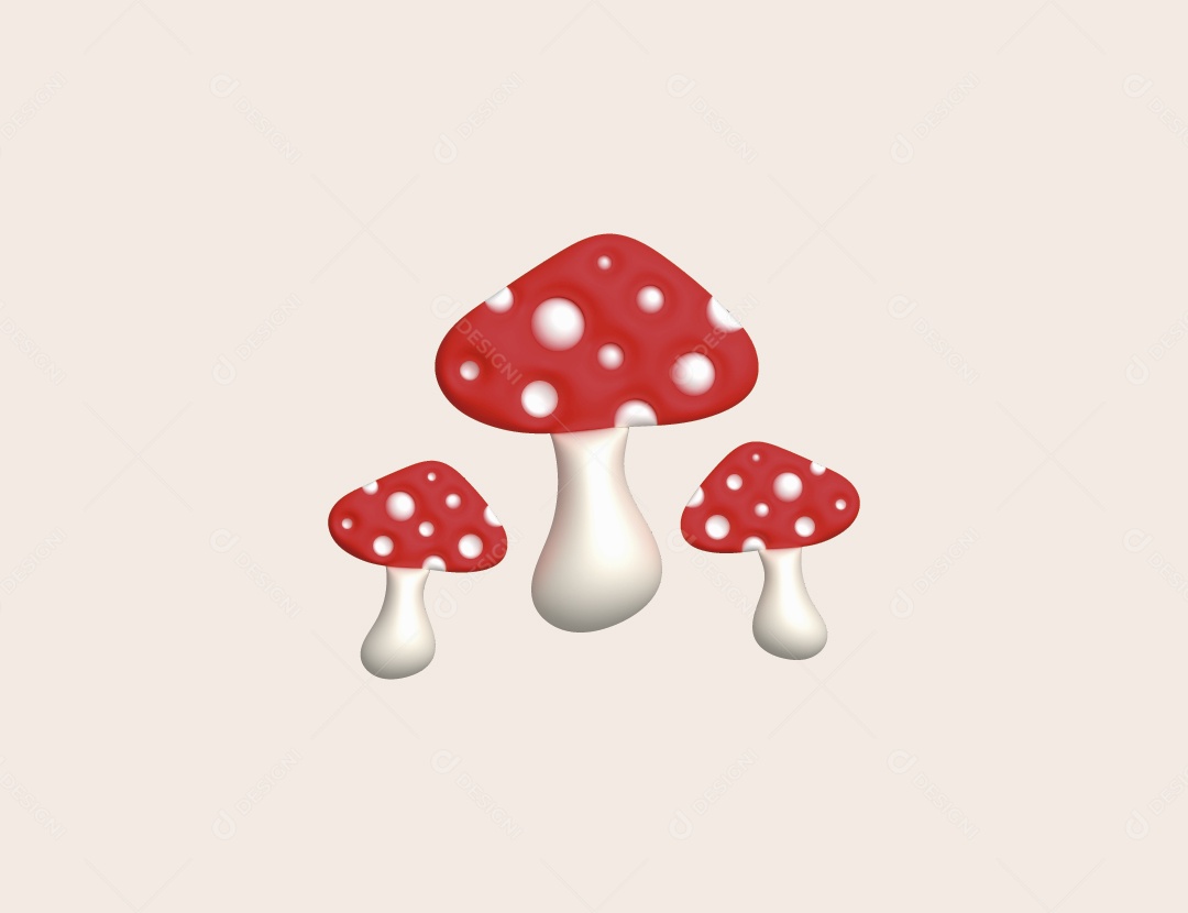 Cogumelo Ilustração 3D Vetor EPS