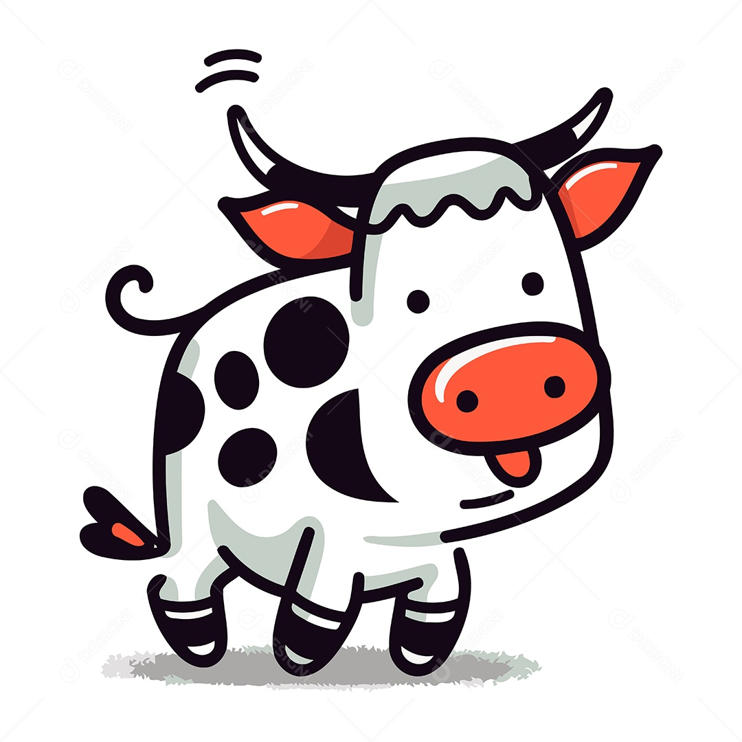 Vaca de Desenho Animado Ilustração Vetor EPS