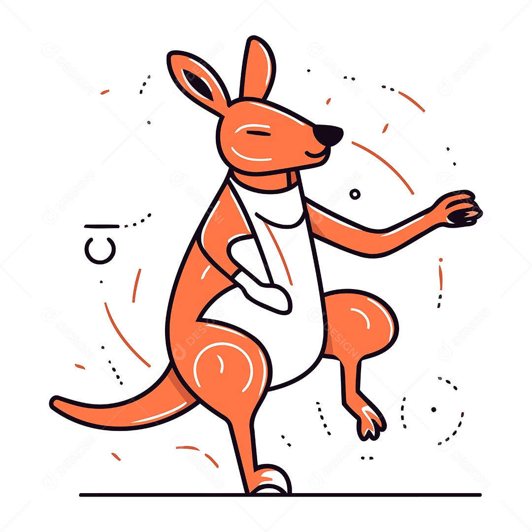 Canguru de Desenho Animado Ilustração Vetor EPS