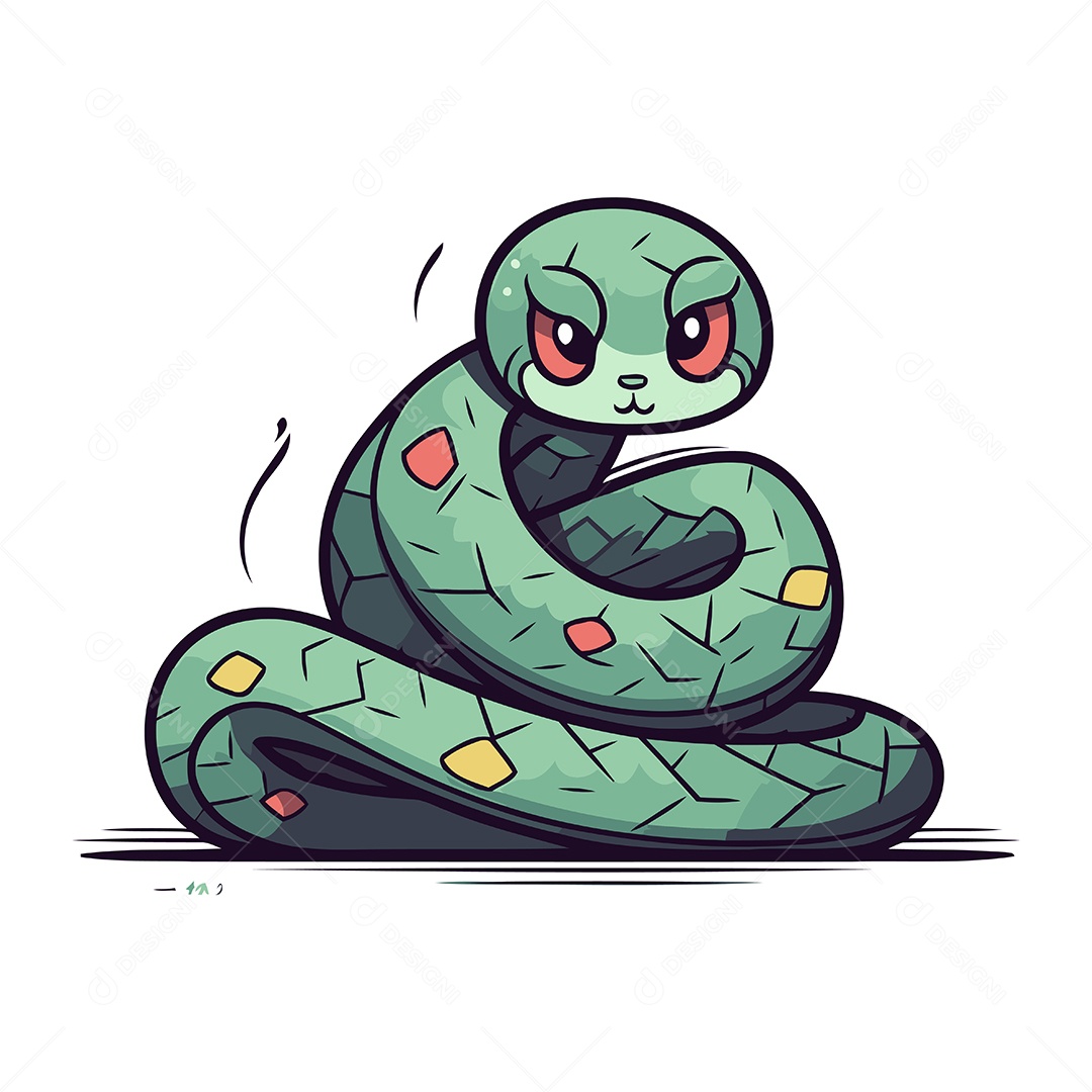Cobra de Desenho Animado Ilustração Vetor EPS