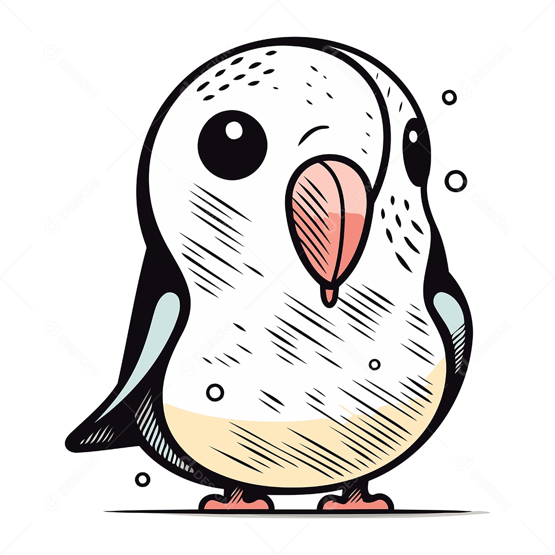 Pinguim de Desenho Animado Ilustração Vetor EPS