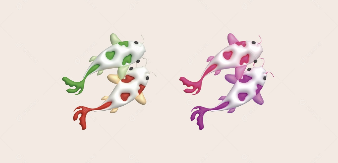 Peixe Colorido Japonês Ilustração Vetor EPS