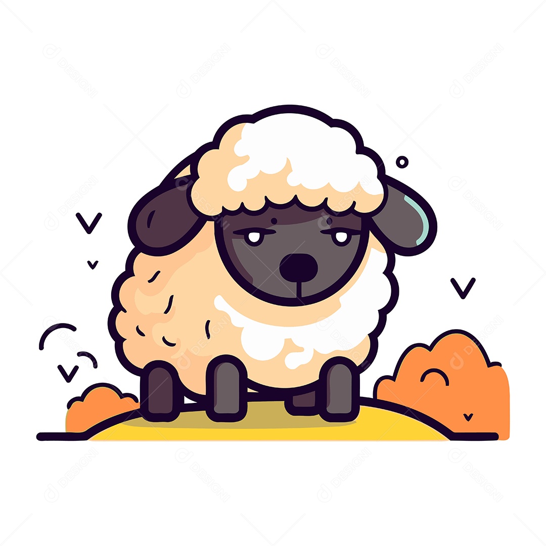 Ovelha de Desenho Animado Ilustração Vetor EPS